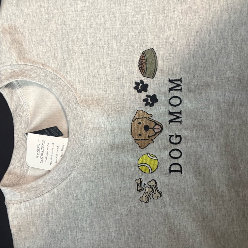 Gildan Light Gray Dog Mom Crew Neck